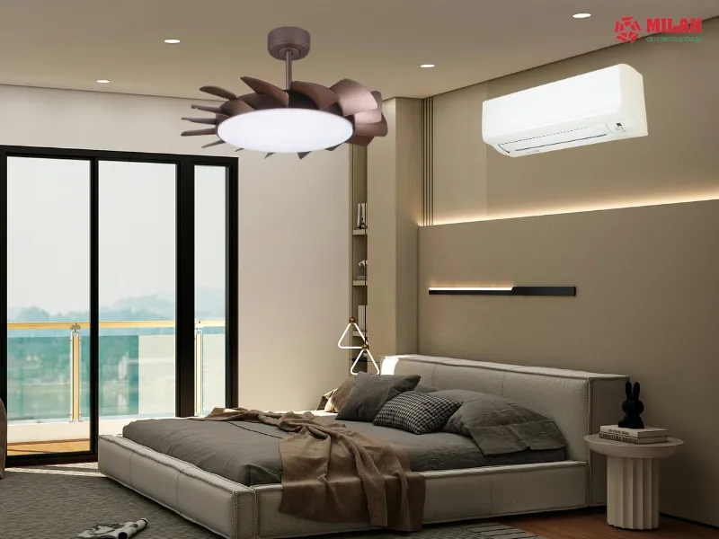 Quạt trần cánh nhựa Milan bền bỉ, mát êm.